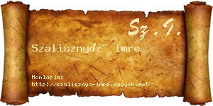 Szalisznyó Imre névjegykártya