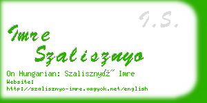 imre szalisznyo business card